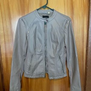 Express Women's Gray Vegan Leather Jacket